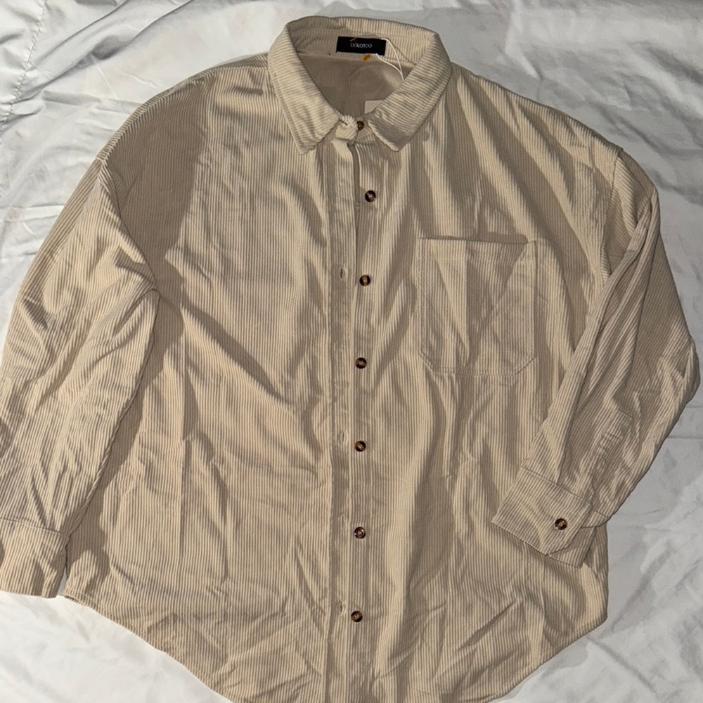 DOKOTOO ,Tan Casual Button Down Shirt Relaxed Fit -  size .Large